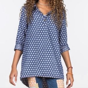 Matilda Jane 435 Polka Dot From The Heart Chambray Tunic Size 14
